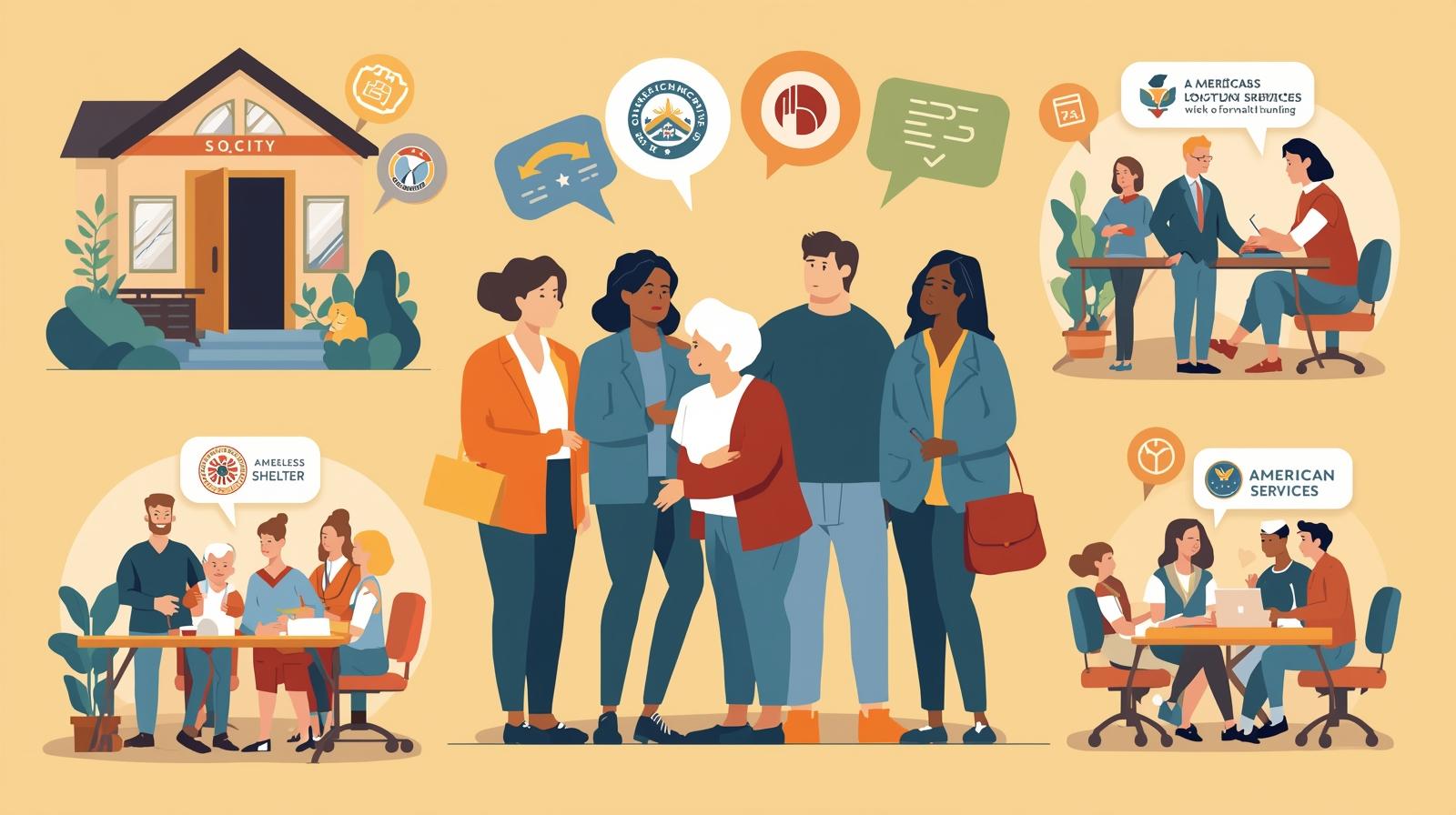 Case managers meeting with residents and partners