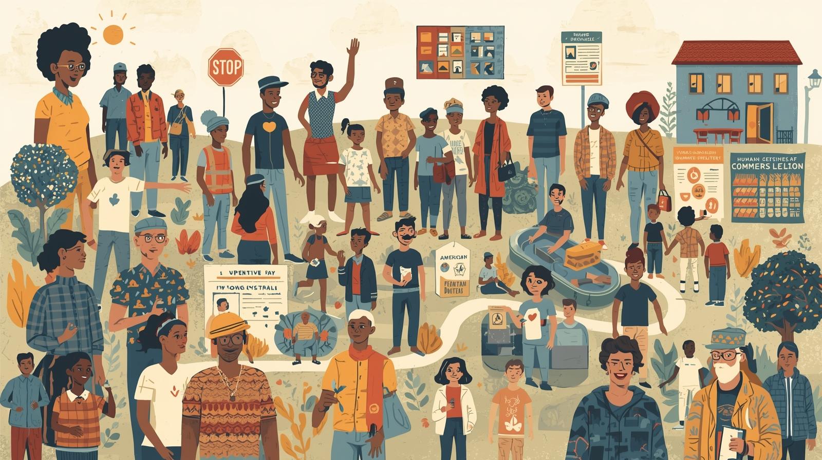 Neighbors and community gathered together